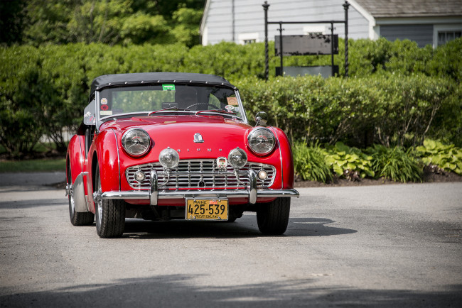 Обои картинки фото triumph tr3, автомобили, triumph, автопробег, выставка, автошоу