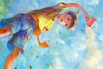 Картинка аниме unknown +другое девочка арт nababa чашка