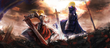 Картинка аниме fate stay+night saber of red stay night меч оружие девушки арт