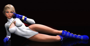 Картинка 3д+графика люди+ people взгляд девушка перчатки сапоги блондинка фон