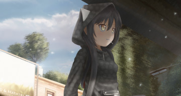 Картинка аниме unknown +другое novcel lilith parker улыбка девочка арт капюшон