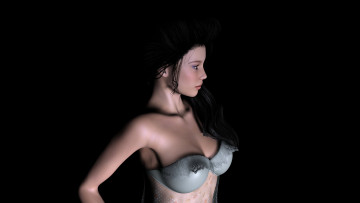 Картинка 3д+графика люди+ people девушка взгляд фон