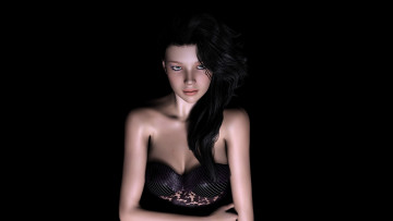 Картинка 3д+графика люди+ people девушка взгляд фон