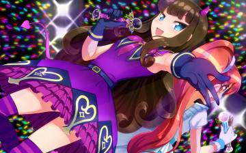 Картинка аниме музыка арт девушки выступление сцена