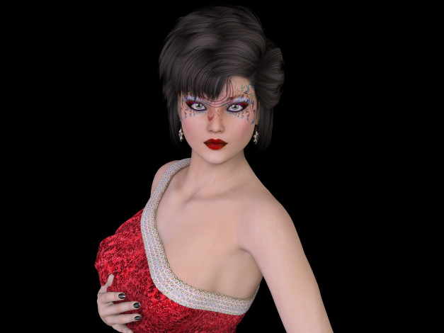 Обои картинки фото 3д графика, люди , people, девушка, взгляд, фон