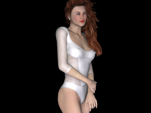 Обои картинки фото 3д графика, люди , people, девушка, взгляд, фон