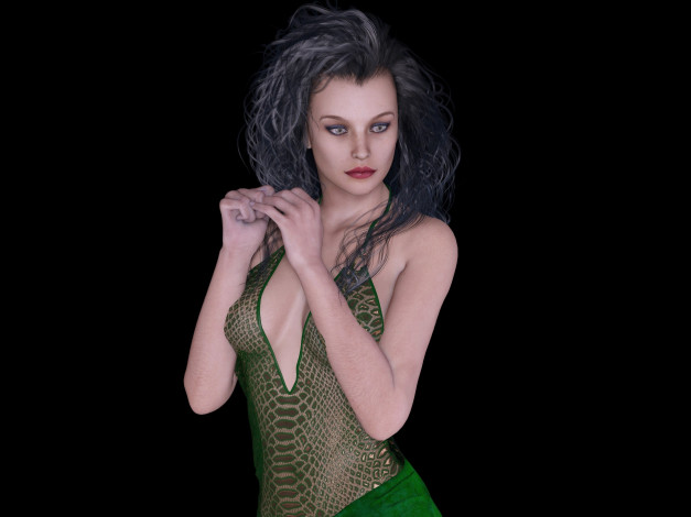 Обои картинки фото 3д графика, люди , people, фон, взгляд, девушка