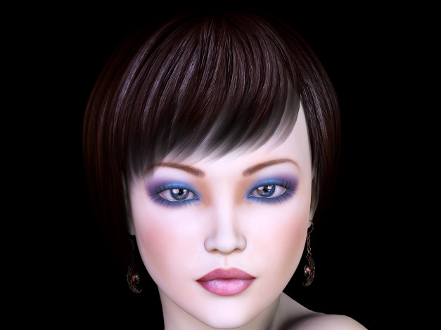 Обои картинки фото 3д графика, портрет , portraits, девушка, взгляд, фон