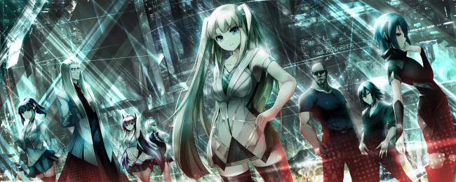 Обои картинки фото аниме, unknown,  другое, город, девушки, парни, люди, арт, riburanomind