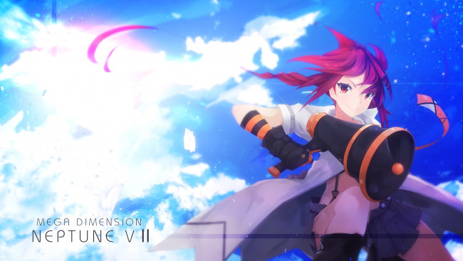 Обои картинки фото аниме, hyperdimension neptunia, девушка, арт, padocchi, kurokitsune, tennouboshi, uzume, hyperdimension, neptunia, vii