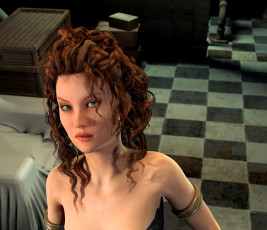 Картинка 3д+графика портрет+ portraits фон взгляд девушка