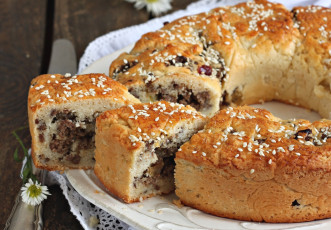 Картинка еда пироги пирог орехи кунжут