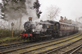 Картинка техника паровозы рельсы паровоз