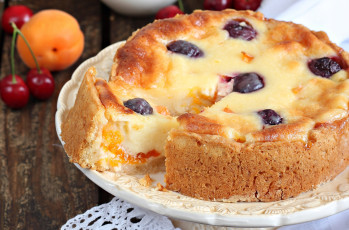 Картинка еда пироги пирог выпечка абрикос вишня