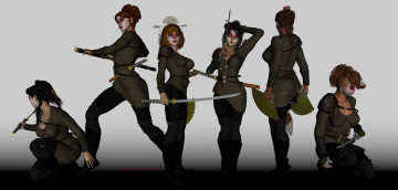 Картинка 3д+графика фантазия+ fantasy девушки оружие фон взгляд