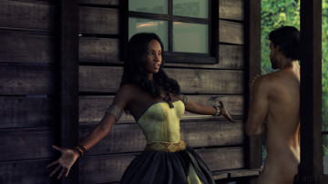 Картинка 3д+графика люди+ people девушка взгляд фон