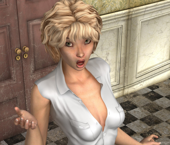 Обои картинки фото 3д графика, люди , people, взгляд, фон, девушка