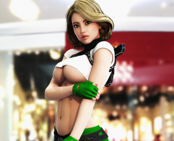 Обои картинки фото 3д графика, люди , people, фон, взгляд, девушка