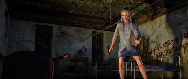 Обои картинки фото 3д графика, люди , people, взгляд, девушка, фон