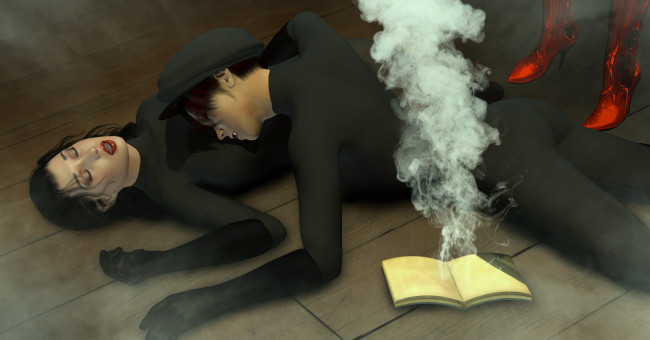 Обои картинки фото librarian at risk, 3д графика, фантазия , fantasy, взгляд, девушки, фон