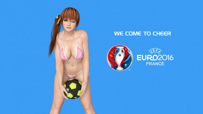 Обои картинки фото спорт, логотипы турниров, девушка, мяч, логотип, фон, взгляд