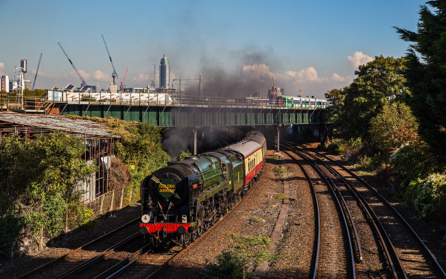 Обои картинки фото техника, паровозы, рельсы, паровоз