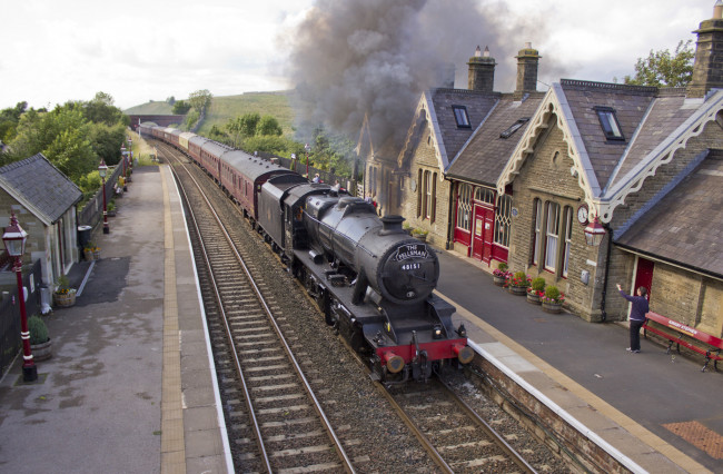 Обои картинки фото техника, паровозы, рельсы, паровоз