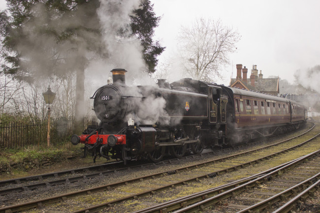 Обои картинки фото техника, паровозы, рельсы, паровоз