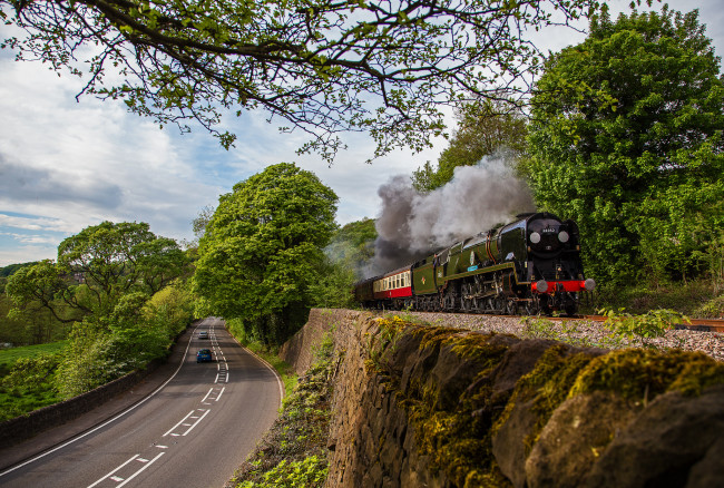 Обои картинки фото техника, паровозы, рельсы, паровоз