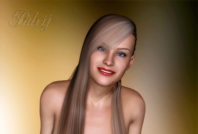 Обои картинки фото 3д графика, портрет , portraits, взгляд, фон, девушка