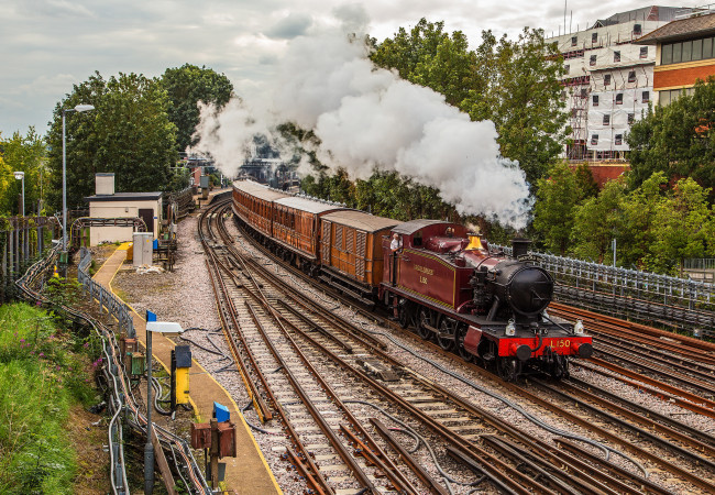 Обои картинки фото техника, паровозы, рельсы, паровоз