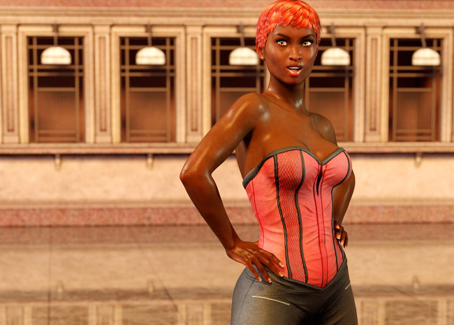 Обои картинки фото 3д графика, люди , people, взгляд, девушка, фон