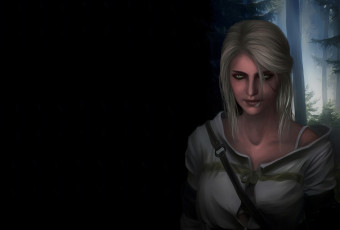 Картинка видео+игры the+witcher+3 +wild+hunt cirilla фон witcher 3 wild hunt арт зеленые глаза ciri девушка лес