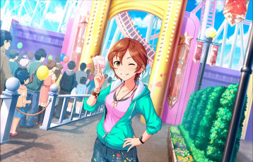 Картинка аниме idolm@ster фон взгляд девушка