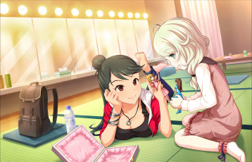 Картинка аниме idolm@ster взгляд фон девушки