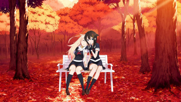 Картинка аниме kantai+collection фон взгляд девушки