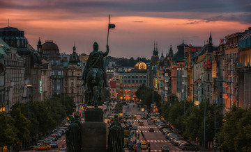 Картинка прага города -+исторические +архитектурные+памятники здания закат скульптура площадь