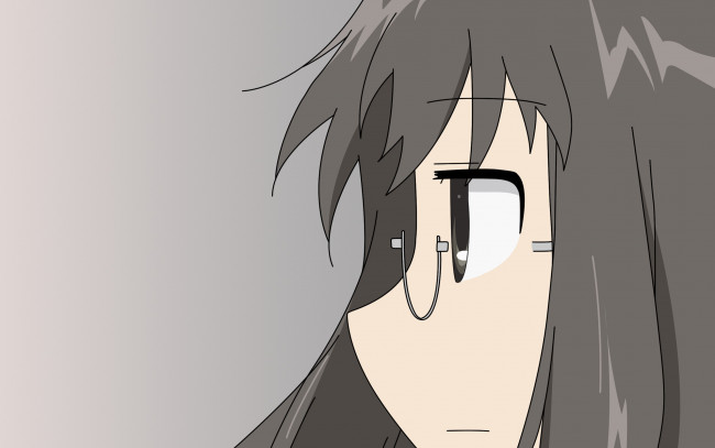 Обои картинки фото аниме, lucky star, фон, взгляд, девушка