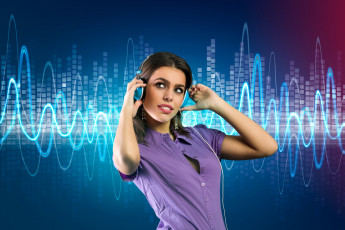 Картинка музыка -другое взгляд девушка наушники