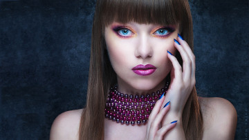 Картинка девушки -unsort+ лица +портреты портрет поза длинные волосы