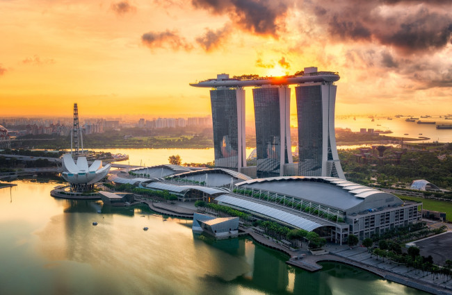 Обои картинки фото города, - панорамы, закат, панорама, пейзаж, солнце