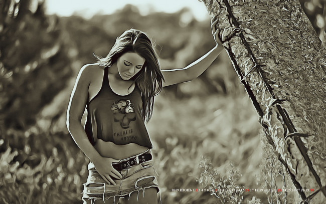 Обои картинки фото календари, компьютерный дизайн, растение, 2019, calendar, женщина, природа, девушка