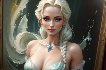 Картинка elsa рисованное кино +мультфильмы нейросети графика нейроарт ai art нейронные сети рисунки нейро искусство