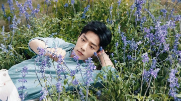 Картинка мужчины xiao+zhan актер рубашка трава лаванда