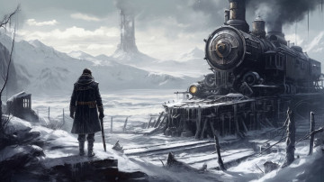 Картинка фэнтези транспортные+средства нейросети графика нейроарт ai art нейронные сети рисунки нейро искусство frostpunk