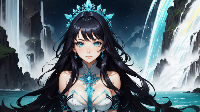 Обои картинки фото аниме, пейзажи,  природа, нейросети, графика, нейроарт, ai, art, нейронные, сети, рисунки, нейро, искусство, девушка