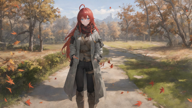 Обои картинки фото аниме, пейзажи,  природа, нейросети, графика, нейроарт, ai, art, нейронные, сети, рисунки, нейро, искусство, девушка