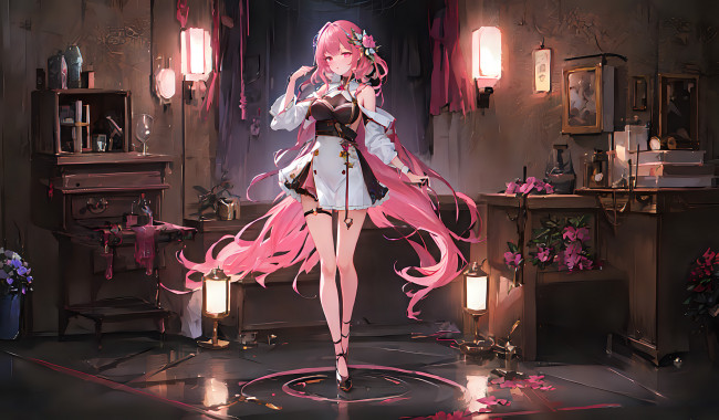 Обои картинки фото аниме, город,  улицы,  интерьер,  здания, нейросети, графика, нейроарт, ai, art, нейронные, сети, рисунки, нейро, искусство, девушка