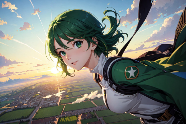 Обои картинки фото аниме, пейзажи,  природа, нейросети, графика, нейроарт, ai, art, нейронные, сети, рисунки, нейро, искусство, девушка