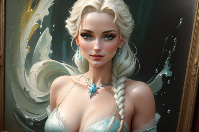 Обои картинки фото elsa, рисованное, кино,  мультфильмы, нейросети, графика, нейроарт, ai, art, нейронные, сети, рисунки, нейро, искусство